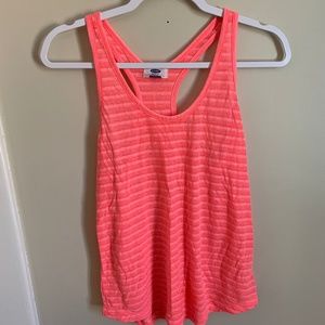 Old Navy Neon Pink Striped Tank Top (XS)